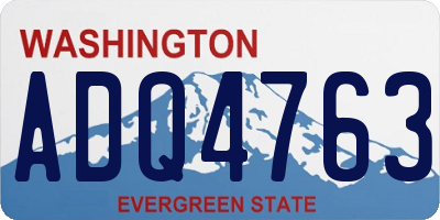 WA license plate ADQ4763