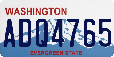 WA license plate ADQ4765