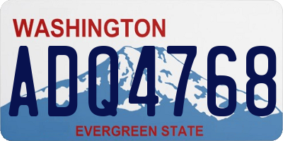 WA license plate ADQ4768