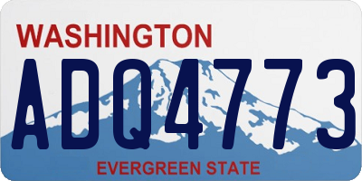 WA license plate ADQ4773