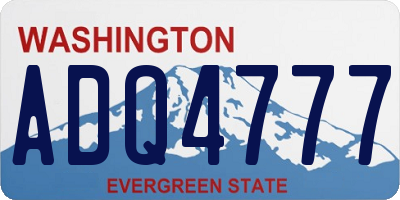 WA license plate ADQ4777