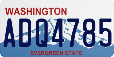 WA license plate ADQ4785