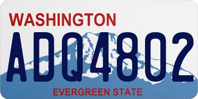 WA license plate ADQ4802