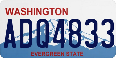 WA license plate ADQ4833