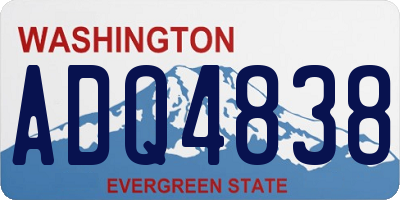 WA license plate ADQ4838