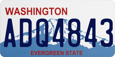 WA license plate ADQ4843
