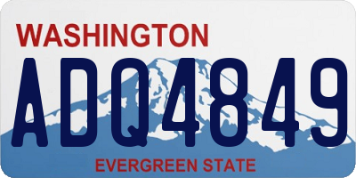 WA license plate ADQ4849