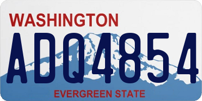 WA license plate ADQ4854