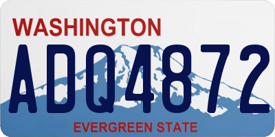 WA license plate ADQ4872