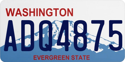 WA license plate ADQ4875
