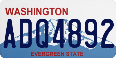 WA license plate ADQ4892