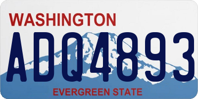 WA license plate ADQ4893