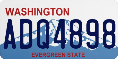 WA license plate ADQ4898