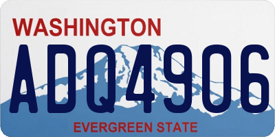 WA license plate ADQ4906