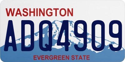 WA license plate ADQ4909