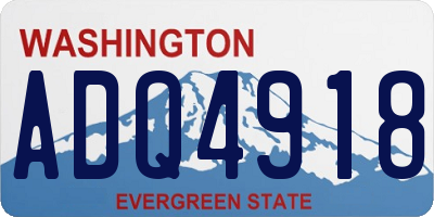 WA license plate ADQ4918