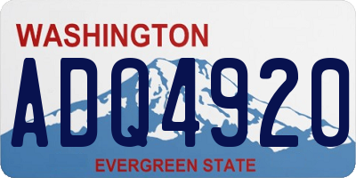 WA license plate ADQ4920