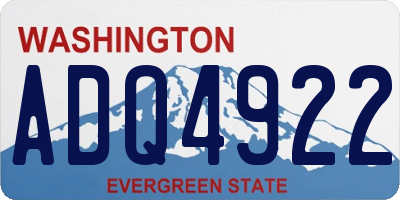 WA license plate ADQ4922