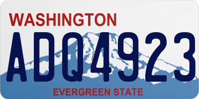 WA license plate ADQ4923