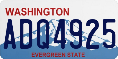 WA license plate ADQ4925