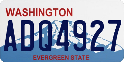 WA license plate ADQ4927
