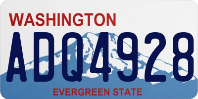 WA license plate ADQ4928