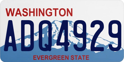 WA license plate ADQ4929