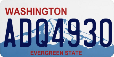 WA license plate ADQ4930