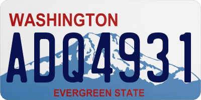 WA license plate ADQ4931