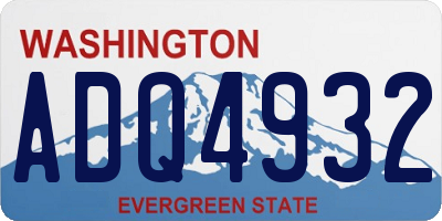 WA license plate ADQ4932