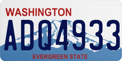 WA license plate ADQ4933