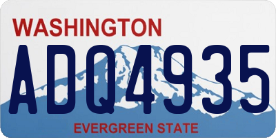 WA license plate ADQ4935