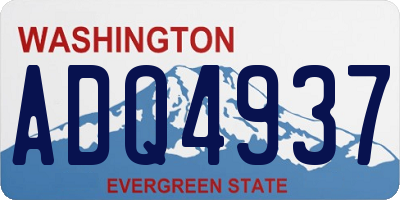 WA license plate ADQ4937