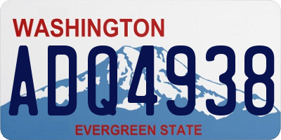 WA license plate ADQ4938