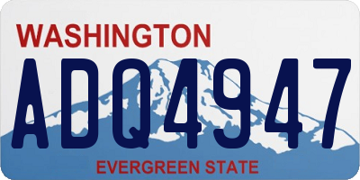 WA license plate ADQ4947