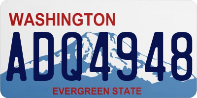 WA license plate ADQ4948
