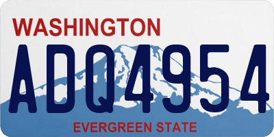WA license plate ADQ4954