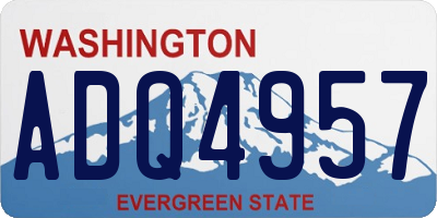 WA license plate ADQ4957