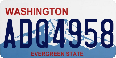 WA license plate ADQ4958