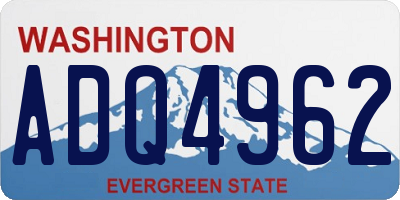 WA license plate ADQ4962