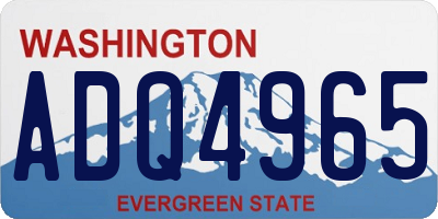 WA license plate ADQ4965