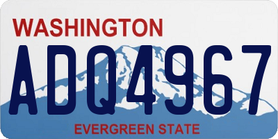 WA license plate ADQ4967