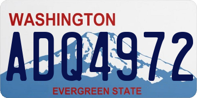 WA license plate ADQ4972