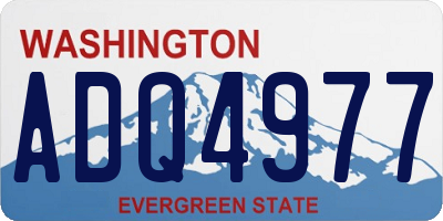WA license plate ADQ4977
