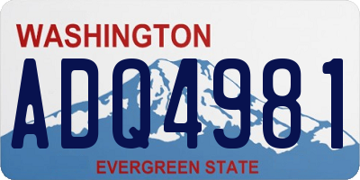WA license plate ADQ4981