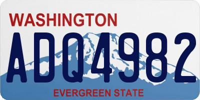 WA license plate ADQ4982
