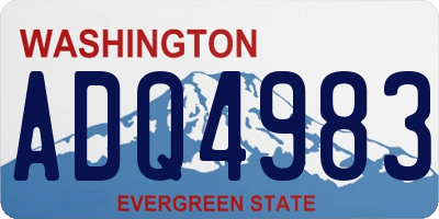 WA license plate ADQ4983