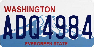 WA license plate ADQ4984