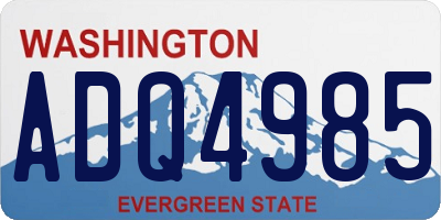 WA license plate ADQ4985