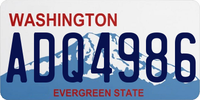 WA license plate ADQ4986